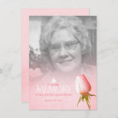 お別れのピンクのバラの写真 追悼詩 (正面/裏面)