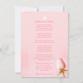 お別れのピンクのバラの写真 追悼詩 (裏面)