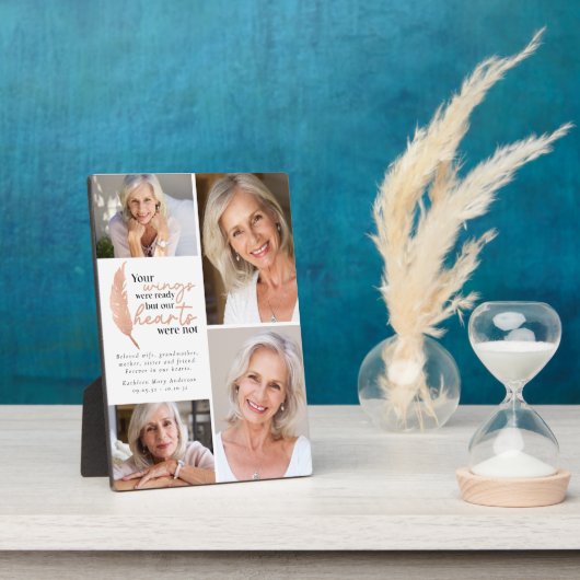 お別れの写真：ローズゴールドの翼 フォトプラーク (側面)