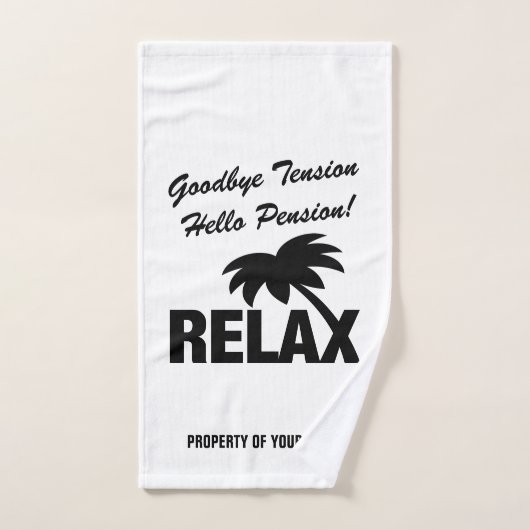 お別れの緊張ハロー年金退おもしろい職 ハンドタオル (ハンドタオル)