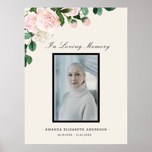 お別れの花の生命のお祝いの案内板 ポスター (正面)