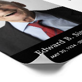 お別れまでの黒いメモリアルプレート 写真付きの詩 ポスター (角)