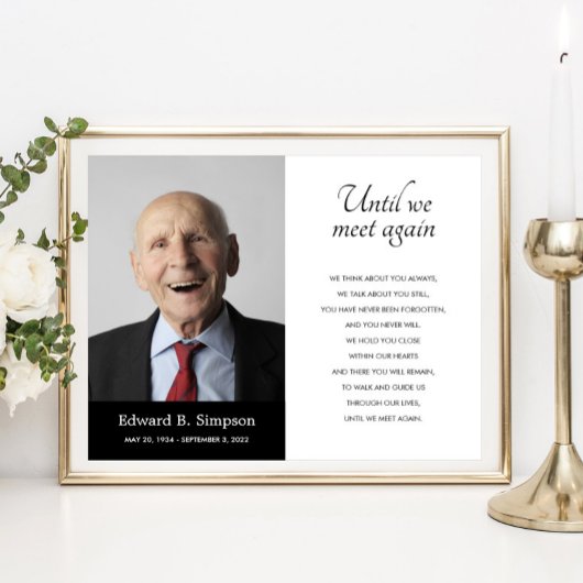 お別れまでの黒い詩と写真の組み合わせ ポスター