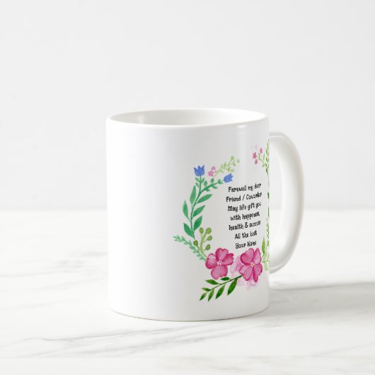 お別れギフト同僚の友人のボス パーソナライズされた コーヒーマグカップ (正面右)