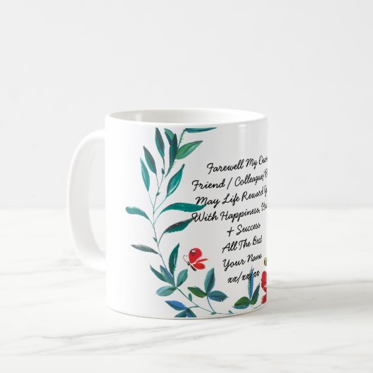 お別れギフト同僚の友人ボスパーソナライズされた2 コーヒーマグカップ (正面左)