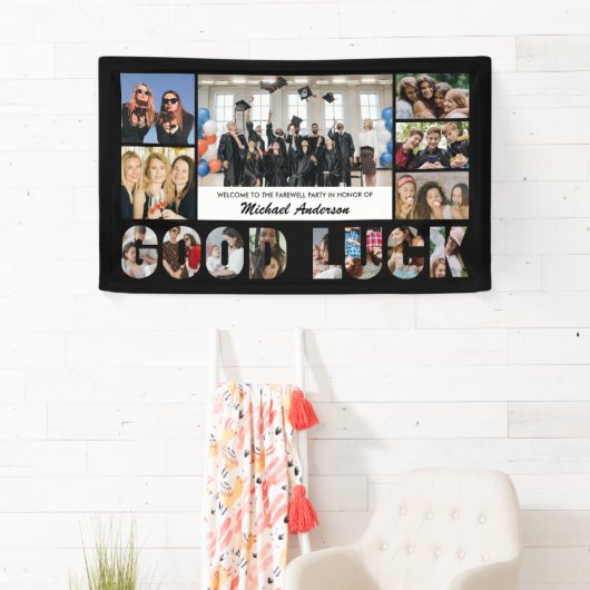 お別れパーティーの写真コラージュ 横断幕 (インサイチュ)