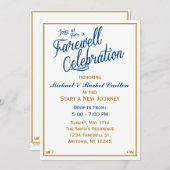 お別れパーティー 招待状 ネイビー (正面/裏面)