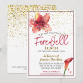 お別れランチ フローラル ユリ 招待状 (正面/裏面)