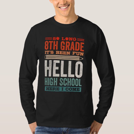 お別れ中学3年生楽しかったよこんにちは高校生 H Tシャツ (正面)