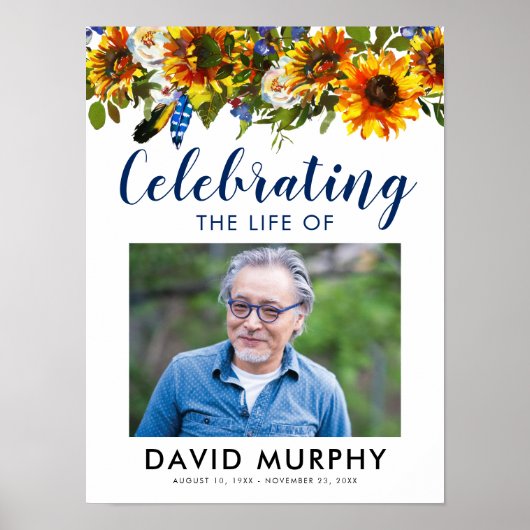 お別れ会のウェルカムサイン | 生前の感謝と記憶 ポスター (正面)