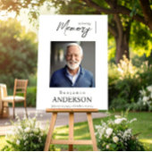 お別れ会用メモリアルウェルカムサイン写真エレガントボヘミアンスタイル ポスター