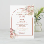 お別れ会 ライフ セレブレーション パンパス グラス フラワーリング 招待状 (スタンド正面)