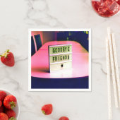 お別れ友達がピンクを聞いた スタンダードカクテルナプキン (インサイチュ)