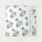 お別れ車の行く遠くにパーティー歓迎の背景 タペストリー (正面(横))