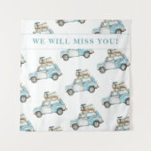 お別れ車の行く遠くにパーティー歓迎の背景 タペストリー (正面)