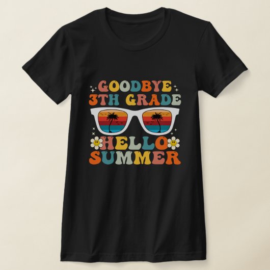 お別れ3年生 こんにちは夏!楽しい小学校3年生 Tシャツ (レイダウン)