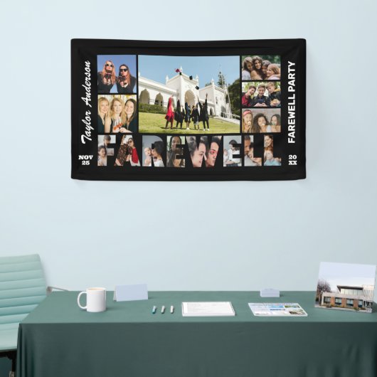 お別れ フォト コラージュ 退職 パーティー ウェルカム 横断幕 (トレードショー)
