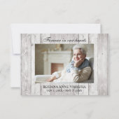 お別れ 木製ひまわり フォト サンキューカード (裏面)