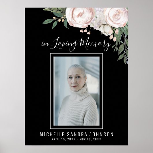 お別れ 黒 生命の祝い 案内看板 ポスター (正面)