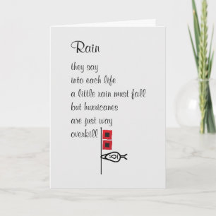お前おもしろいの考え詩を雨に降らせる カード