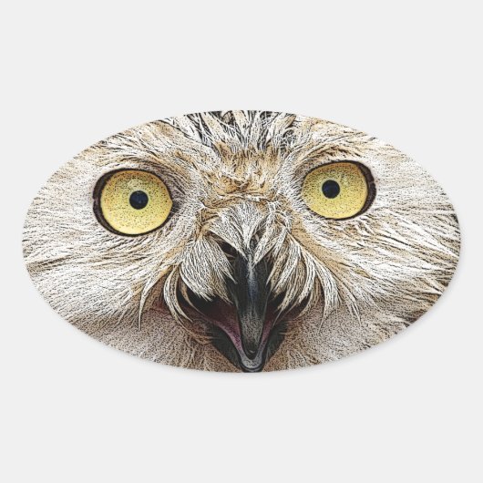 お前か？お前は何者だ？ 楕円形シール (正面)