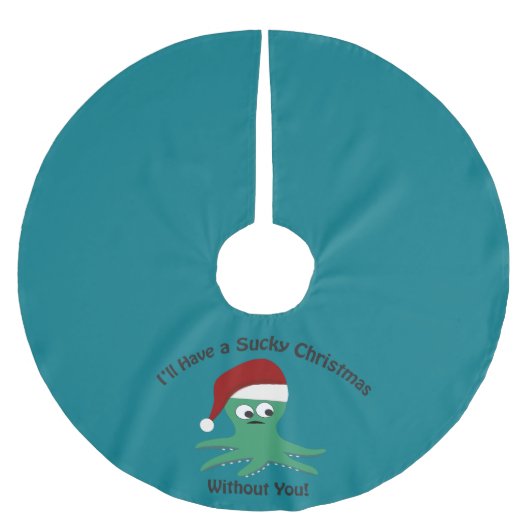 お前がいなくてスッキリしたクリスマス ブラッシュドポリエステルツリースカート (正面)