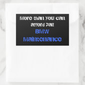 お前がパルを買える以上に! BMWメンテナンス 長方形シール (バッグ)