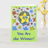 お前が優勝した漫画のスターのグリーティングカード カード (黄色い花)