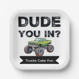 お前が入った？ブラックタイポグラフィボーイバースデーパーティー ペーパープレート