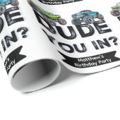 お前が入った？ブラックタイポグラフィボーイバースデーパーティー ラッピングペーパー (ロールコーナー)