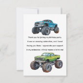 お前が入った？ブラック文字トラックボーイバースデーパーティー サンキューカード (裏面)