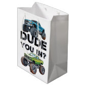 お前が入った？ブラック文字トラックボーイバースデーパーティー ミディアムペーパーバッグ (裏面アングル)