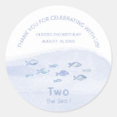 お前が可愛い誕生日の青い海感謝してい魚第2位 ラウンドシール (正面)