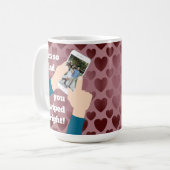 お前が右にスワイプしてよかった！オンラインデートすることコーヒー コーヒーマグカップ (正面左)