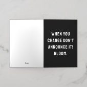 お前が変わったら告知するな!開花。 箔グリーティングカード (外側レイダウン)