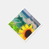 お前が太陽の光るビーチのひまわり スタンダードカクテルナプキン (角)