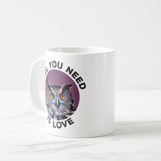 お前が必要な梟は愛だ コーヒーマグカップ (正面左)