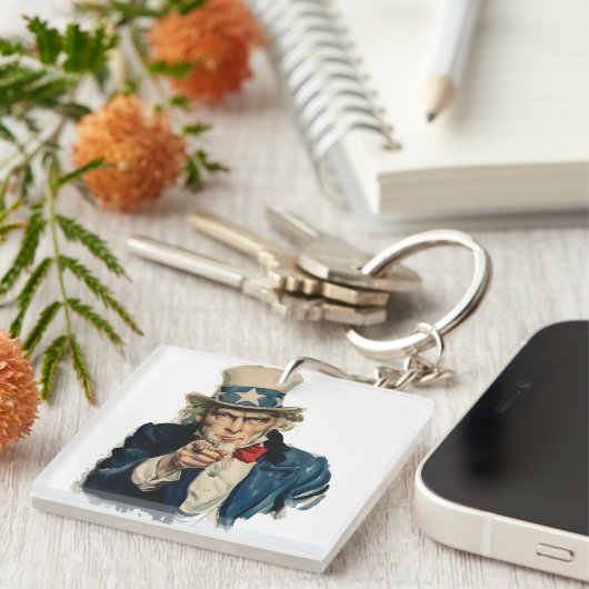 お前が欲しい | アメリカ愛国的クラシック姿 キーホルダー (正面右)