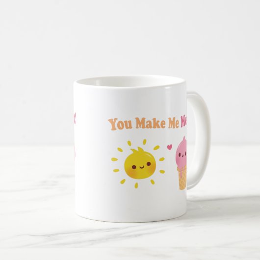 お前が溶かしおもしろいて太陽とアイスクリーム コーヒーマグカップ (正面右)