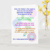 お前が耐えた全ての事で母の日が幸せ… カード (黄色い花)