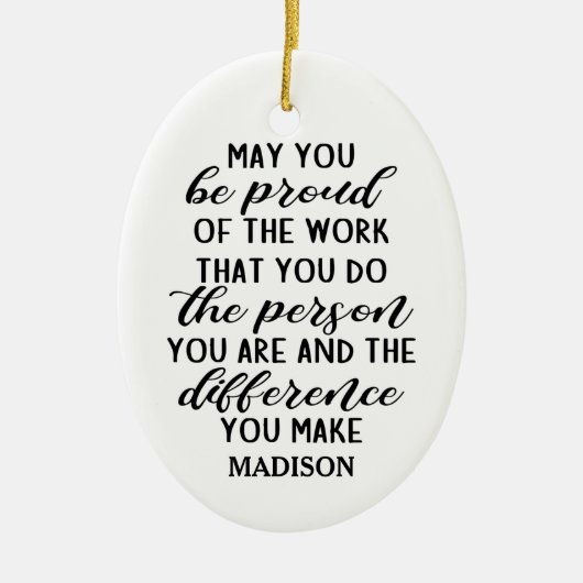 お前が誇りを持ったやっている仕事を… セラミックオーナメント (正面)