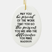 お前が誇りを持ったやっている仕事を… セラミックオーナメント (裏面)