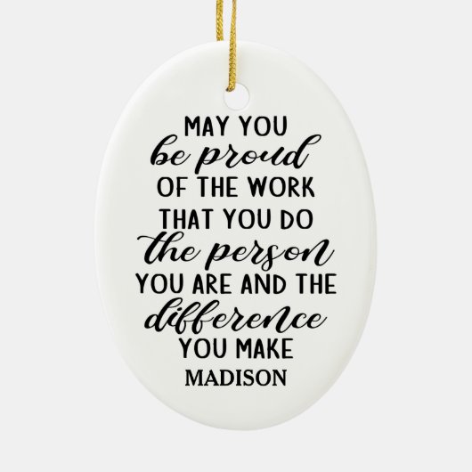 お前が誇りを持ったやっている仕事を… セラミックオーナメント (裏面)