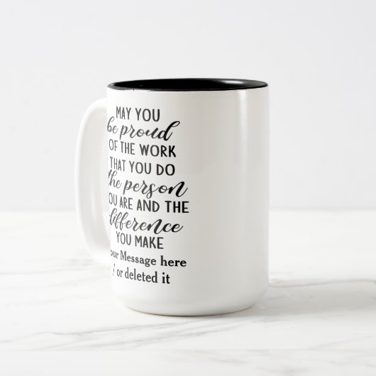 お前が誇りを持ったやっている仕事を… ツートーンマグカップ (正面左)