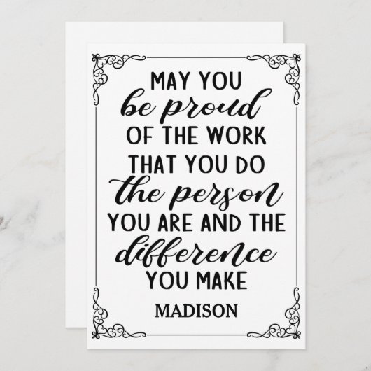 お前が誇りを持ったやっている仕事を… 招待状 (正面/裏面)