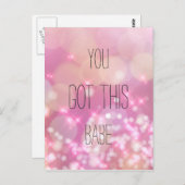 お前こ得の赤ちゃんピンクスパークル感動的引用文 ポストカード (正面/裏面)