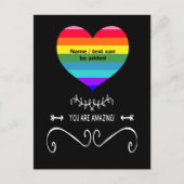 お前すごい！レインボーハート ポストカード (正面)