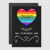 お前すごい！レインボーハート マグネット招待状 (正面/裏面)