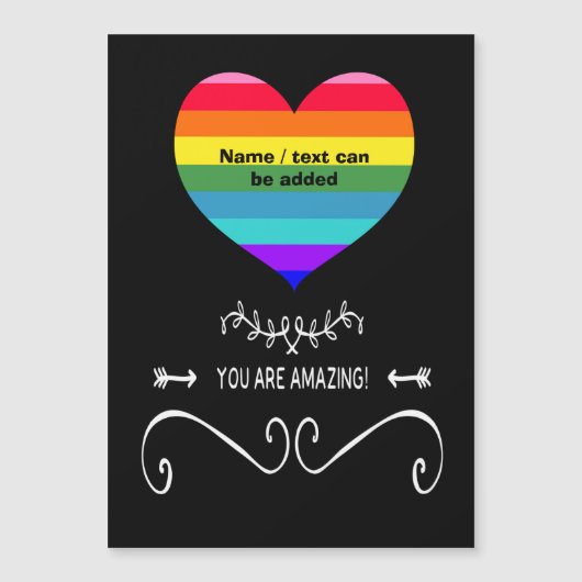 お前すごい！レインボーハート マグネット招待状 (正面)