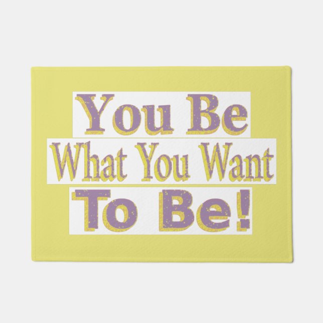 「お前だ！」 かわいいデザイン。買今 ドアマット (正面)